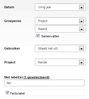 Filtermogelijkheden op de Overzicht pagina in Nanda