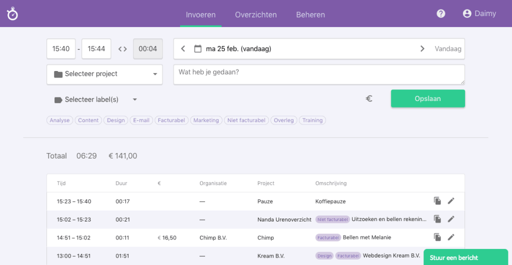 Nanda urenoverzicht - Uren bijhouden in Excel of met Nanda Nanda urenoverzicht - Uren bijhouden in Excel of met Nanda