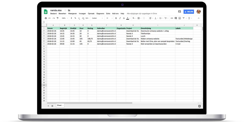 Nanda urenoverzicht - update Nanda 3 - nieuwe features - Excel export Nanda urenoverzicht - update Nanda 3 - nieuwe features - Excel export