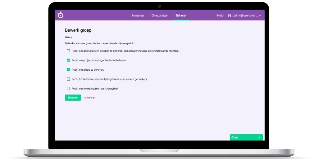 Nanda urenoverzicht - update Nanda 3 - nieuwe features - beheren users groepen Nanda urenoverzicht - update Nanda 3 - nieuwe features - beheren users groepen