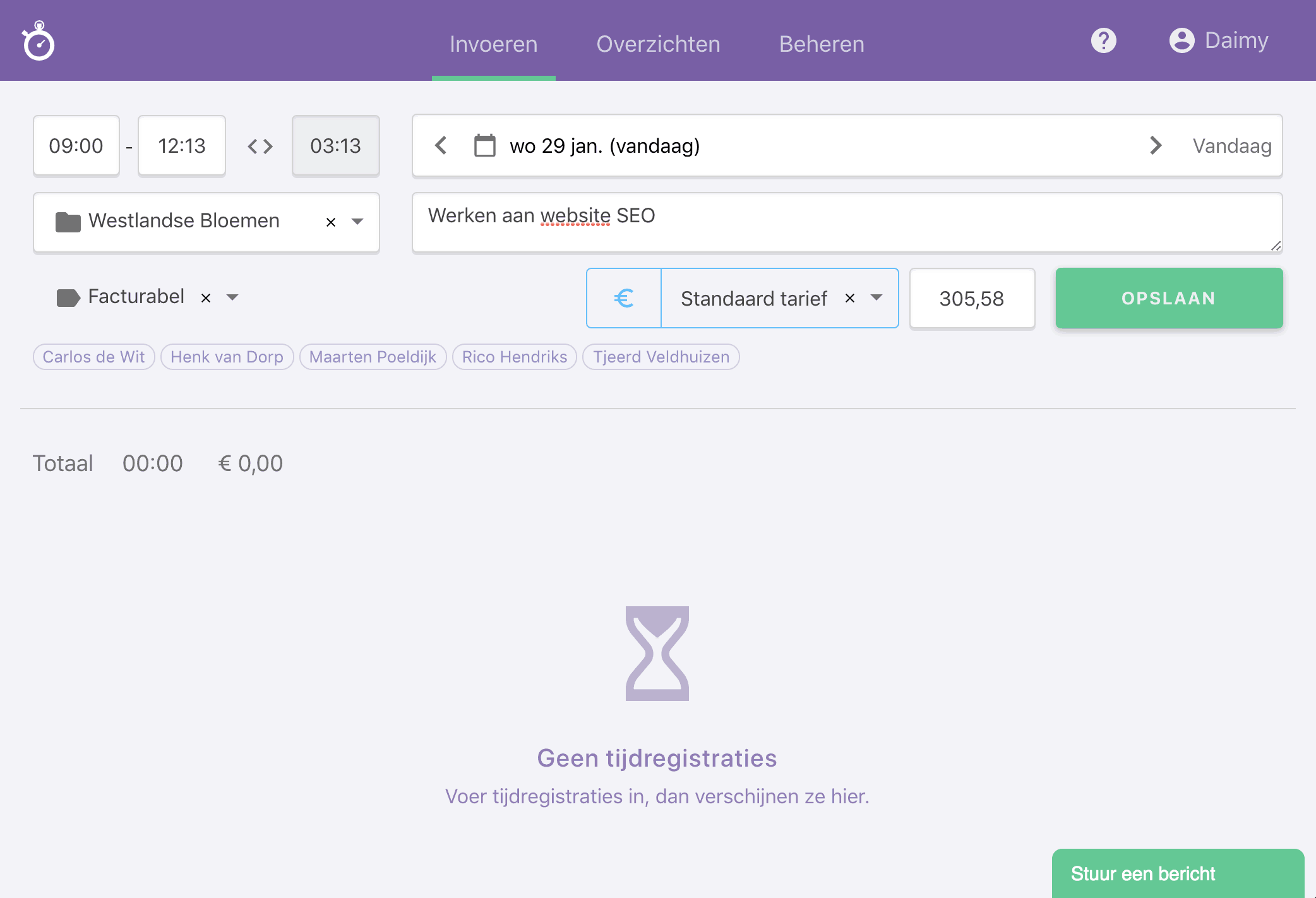 Nanda urenoverzicht - verschillende uurtarieven - Standaard tarief Nanda urenoverzicht - verschillende uurtarieven - Standaard tarief