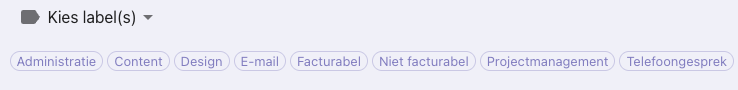 Nanda urenoverzicht - labels aanmaken ster